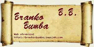 Branko Bumba vizit kartica